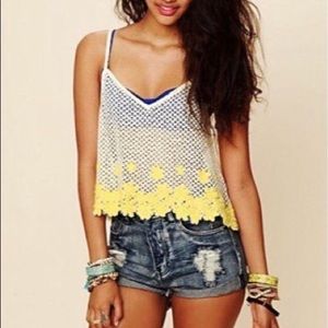 Free People Crochet Crop Tank